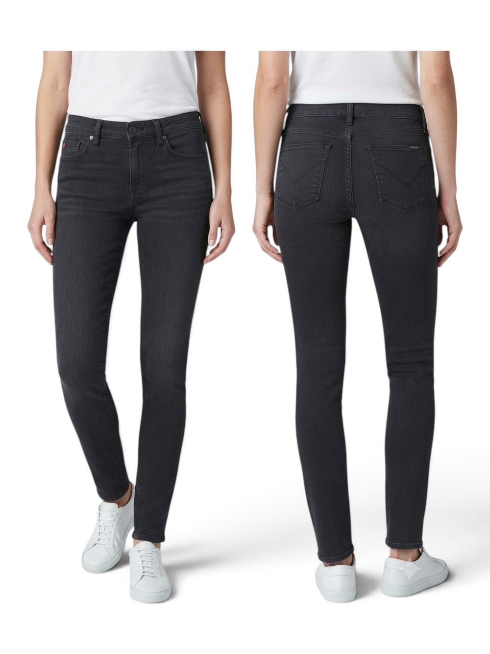 Hudson Colette Mid-Rise Skinny Black Jeans Women's Size 28 x 31 Stretch Denim